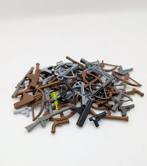 LEGO ® weapons accessories 10 20 pieces bows crossbows guns mixed used