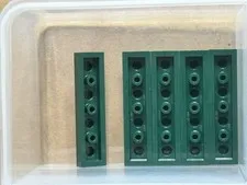 LEGO Parts - Dark Green Plate 1 x 4 - No 3710 - QTY 5
