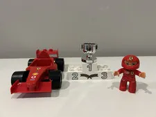 LEGO DUPLO 4693  Ferrari F1 Race Car Driver Trophy Podium Complete Set