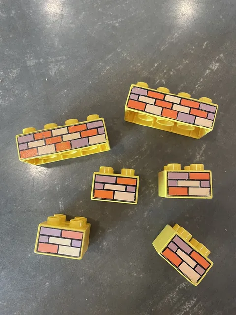 Lego Duplo 6pcs YELLOW CONSTRUCTION BRICKS BOB THE BUILDER Printed 2X2 2x4