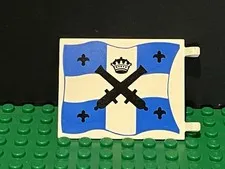 Lego White And Blue Flag 6x4 with Black Crossed Large Cannons and Fleur-de-lis