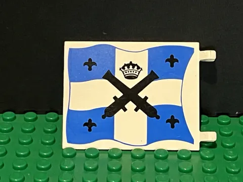 Lego White And Blue Flag 6x4 with Black Crossed Large Cannons and Fleur-de-lis