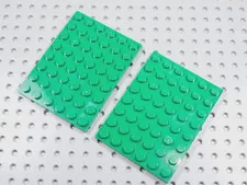 LEGO Lot of 2 Green 6x8 Plates BK