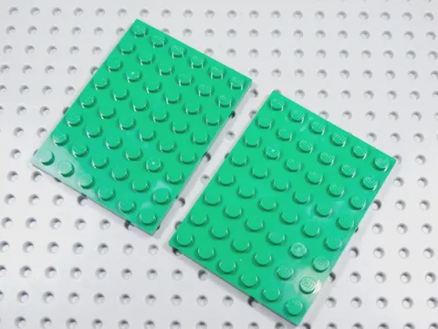 LEGO Lot of 2 Green 6x8 Plates BK