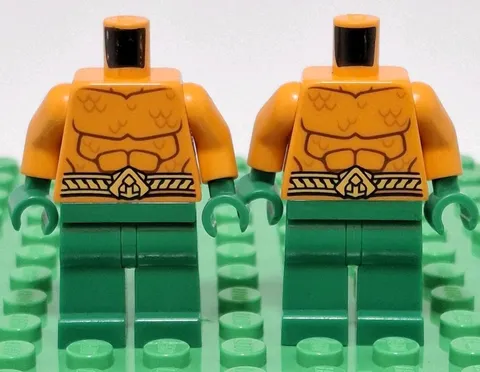 2 Legs & Torso Lot For Lego Aquaman Minifigure NO HEAD NO HAIR