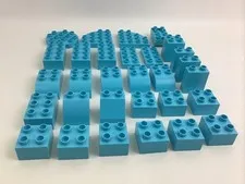 Lego Duplo Turquoise Basic Blocks Replacement Pieces 30pcs Different Sizes