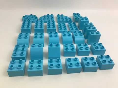 Lego Duplo Turquoise Basic Blocks Replacement Pieces 30pcs Different Sizes