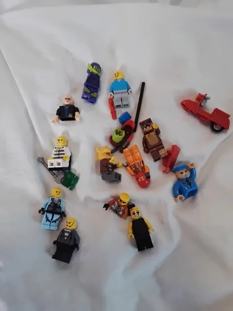 Lego Figures Lot X 12 People , motorcycle and extras.