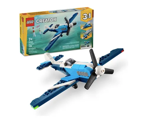 LEGO Creator 3-in-1 Aircraft Race Plane Set 31160 Airplane Jet Helicopter 7+