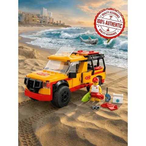 LEGO 60453: City Beach Rescue Truck, Lifeguard Minifig, Building Set 6+