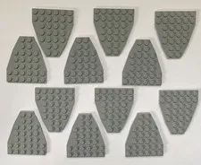 LEGO Part 50303 (Qty 12), a 7x6 Wedge Plate w Stud Notches Light Bluish Gray NEW