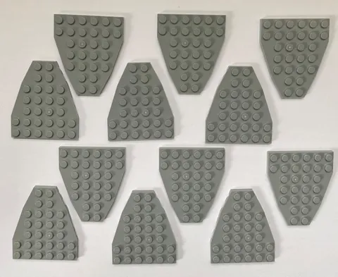 LEGO Part 50303 (Qty 12), a 7x6 Wedge Plate w Stud Notches Light Bluish Gray NEW
