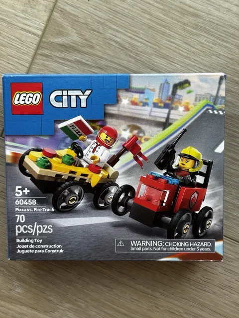LEGO City: Pizza vs. Fire Truck (60458) Building Toy, 70 Pieces NEW sealed box