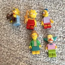 LEGO The Simpsons Minifigures Lot of 5 Maggie Lisa Milhouse Edna Krusty