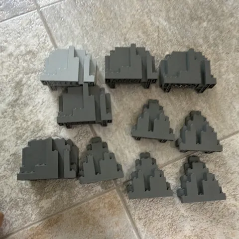 LEGO LOT OF 10 ROCK WALL PANEL PIECES CASTLE VINTAGE ORIGINAL DARK GREY
