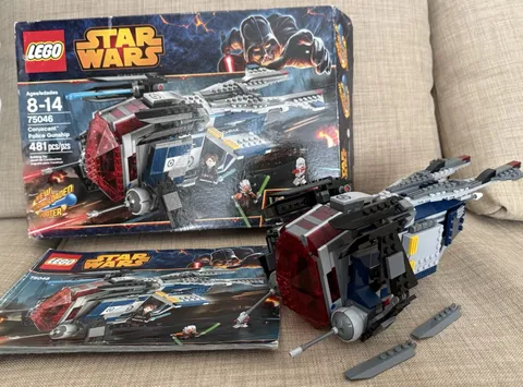 Lego Star Wars Coruscant Police Gunship 75046 W/ Box + Manual INCOMPLETE No Figs