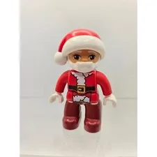 LEGO Duplo Santa Claus Figure Red Suit White Beard Christmas Minifigure