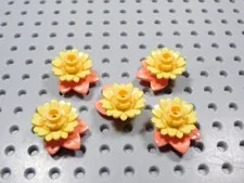 LEGO Lot of 5 Exotic Yellow Flower Coral Leaves Plants Minifig BT
