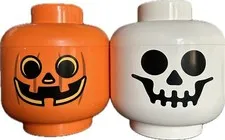 Lego Jack O Lantern/Skeleton limited Halloween Edition Storage Containers, Large