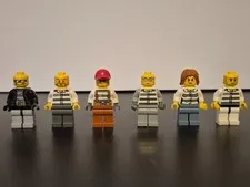 LEGO Minifigures City / Town /Police / Prisoner Lot of 6 (1998 - 2016)