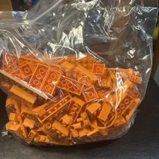 1 and 1/2lb Orange LEGO Bricks Plates Slope EUC Random Bulk Lot Good Mix 1.5 lbs