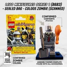 LEGO Minifigures Series 1 Zombie COL005 Sealed Bag Brand New Barcode Scanned