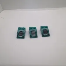 3x GENUINE LEGO DARK TURQUOISE SLOPE 33 3 X 2 WITH AIR VENTS PATTERN 3298PX1