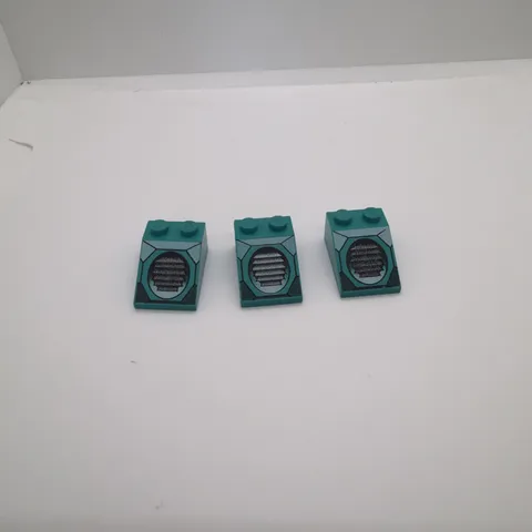 3x GENUINE LEGO DARK TURQUOISE SLOPE 33 3 X 2 WITH AIR VENTS PATTERN 3298PX1