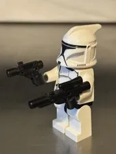 LEGO Star Wars Clone Trooper Phase 1 With 2 Blaster Gun Weapons