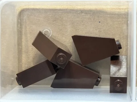 LEGO Parts - Dark Brown Slope 65 2 x 1 x 2 - No 60481 - QTY 5