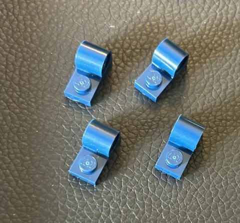 LEGO 28809 Dark Blue Plate Modified 1 x 2 with Pin Hole on Bottom Lot of 4