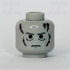 LEGO Star Wars Darth Vader Minifigure Head Part Sith Lord Frown 92477 Burn Scars