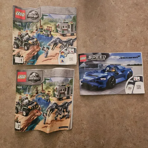 2019 LEGO Jurassic World 75935 Manual Booklet 1 & 2 Used Condition,  mclaren