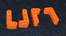 (4) 2x4 Orange "L" [+00/0/0] Thick Oval Beam Lego Technic Bricks - NEW Parts