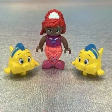 Lego Duplo Black Ariel Little Mermaid African American Figure Piece 2x Flounder