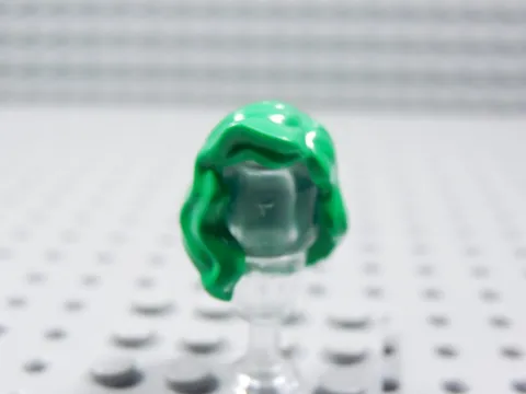 LEGO Bright Green Female Girl Hair Minifig Wavy Over the Shoulder BQ