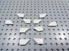 LEGO Lot of 10 White 1x2 Wedge Smooth Tiles Plates Left & Right BC