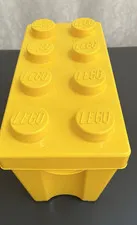 LEGO Storage Brick Case 8 Stud 14x7x10 Yellow Container Plastic Bin Box EMPTY