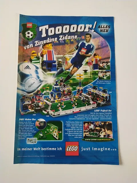Rare Advertising Flyer Advertising Sheet Lego Football 3401 3409 3403 3402 3408 2000