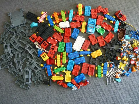 Huge LEGO DUPLO Lot - 9 lbs Trains Track Vehicles Motorcycles Figures etc