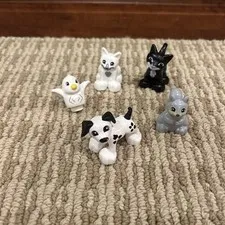 5 Lego Duplo Animal Dog Cats Squirrel Bird