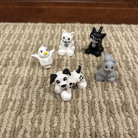 5 Lego Duplo Animal Dog Cats Squirrel Bird