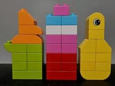 33 Lego Duplo Pink White Green Yellow Blue Mixed Pieces