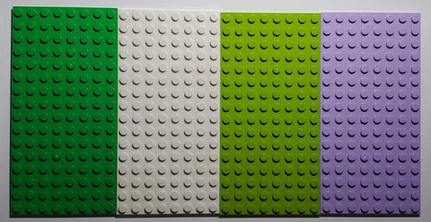 Lot Of 4 Lego 8X16 Mixed Colors Plates Baseplate 92438