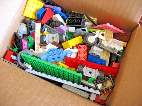 Mixed Loose Legos Bricks, Tiles, Blocks, Dots, Slopes, Wheels & Parts, 1 Pound.