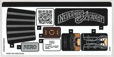 LEGO STICKER SHEET 76780 WEDNESDAY ADDAMS FIGURE from set New