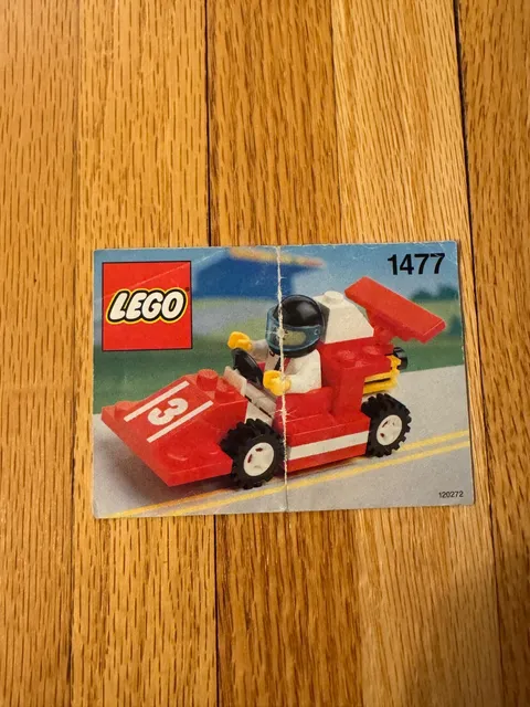 Lego Town Red Race Car Number 3 (1477) Instruction Booklet Only