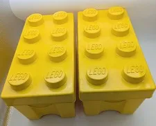 Lot Of 2 LEGO Classic Brick Stackable Storage Containers 14 x 7 x 6" Yellow