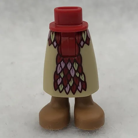 LEGO 59595c02pb01 Red Mini Doll Hips & Tan Skirt Long W/ Printed Feathers