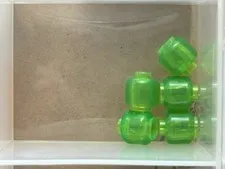 LEGO Parts - Trans-Bright Green Minifigure, Head (Plain) - No 3626 - QTY 5